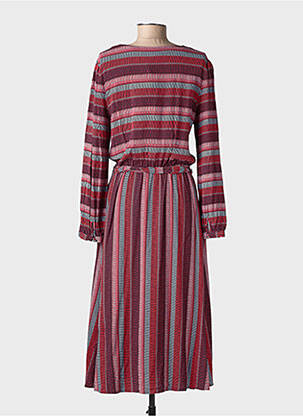 Robe longue imprimé fantaisie manches longues rouge RAGWEAR femme