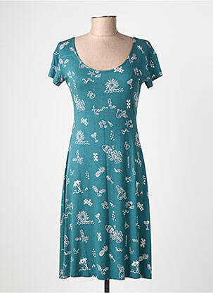 Robe mi-longue imprimé fantaisie manches courtes vert RAGWEAR femme