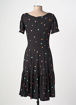Robe mi-longue manches courtes manches courtes noir RAGWEAR femme