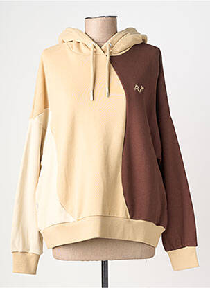 Sweat-shirt à capuche stretch manches longues beige RAGWEAR femme