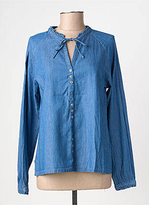 Chemisier coupe cintrée manches longues bleu RAGWEAR femme