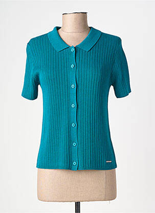Gilet manches courtes maille tricot vert RAGWEAR femme