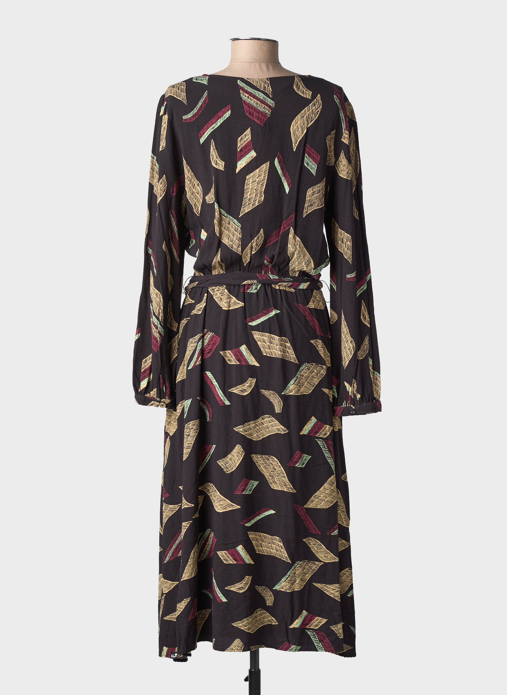 Robe longue manches longues manches longues noir RAGWEAR femme