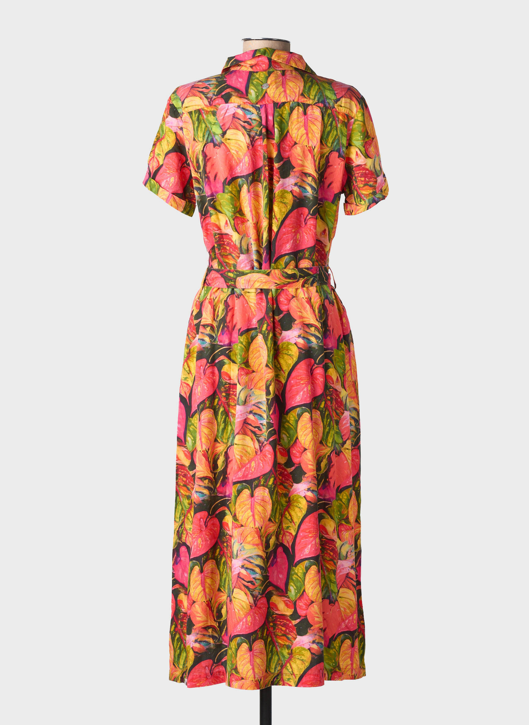 Robe longue tissage popeline manches courtes orange RAGWEAR femme