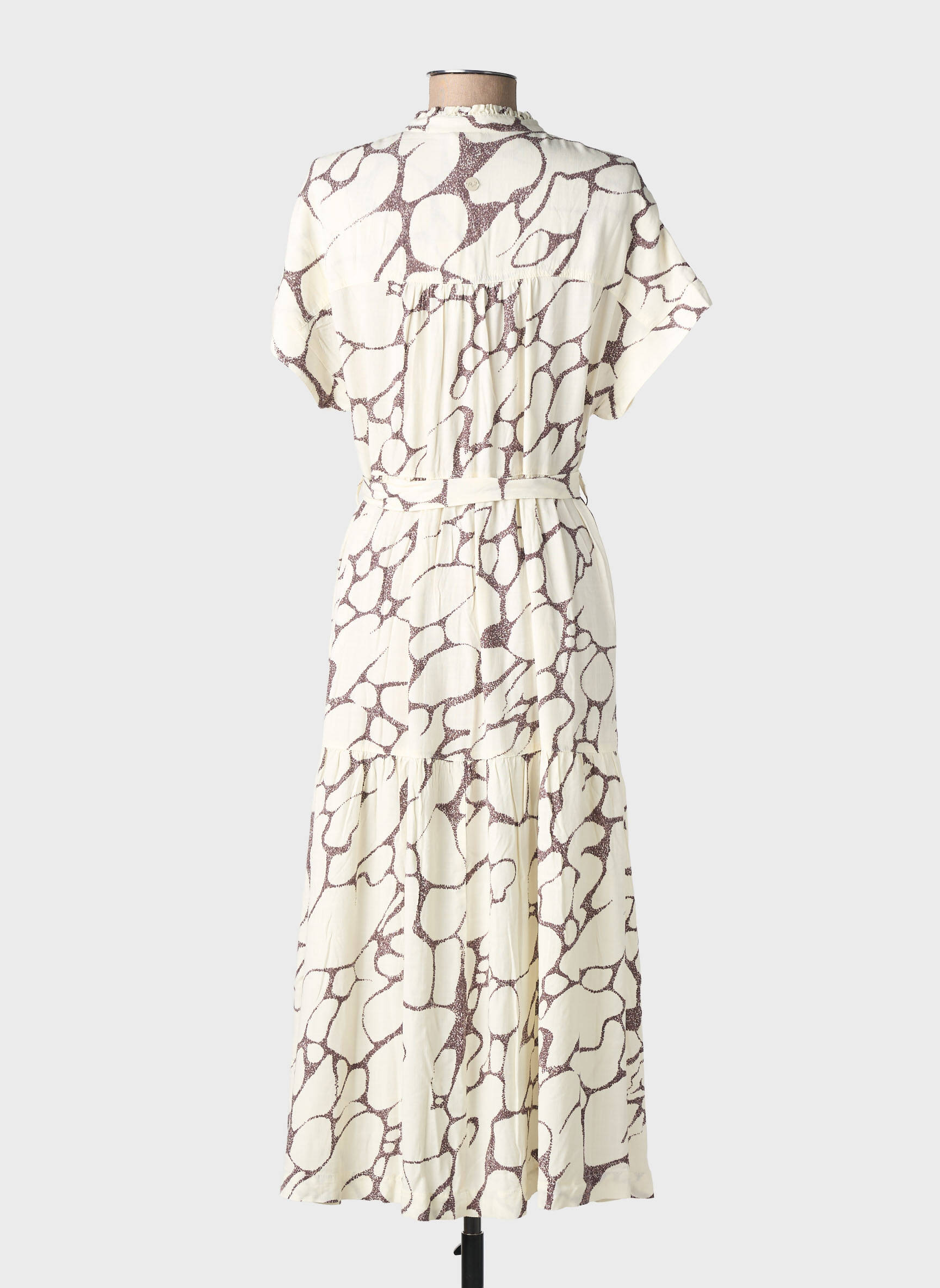 Robe mi-longue imprimé fantaisie manches courtes beige RAGWEAR femme
