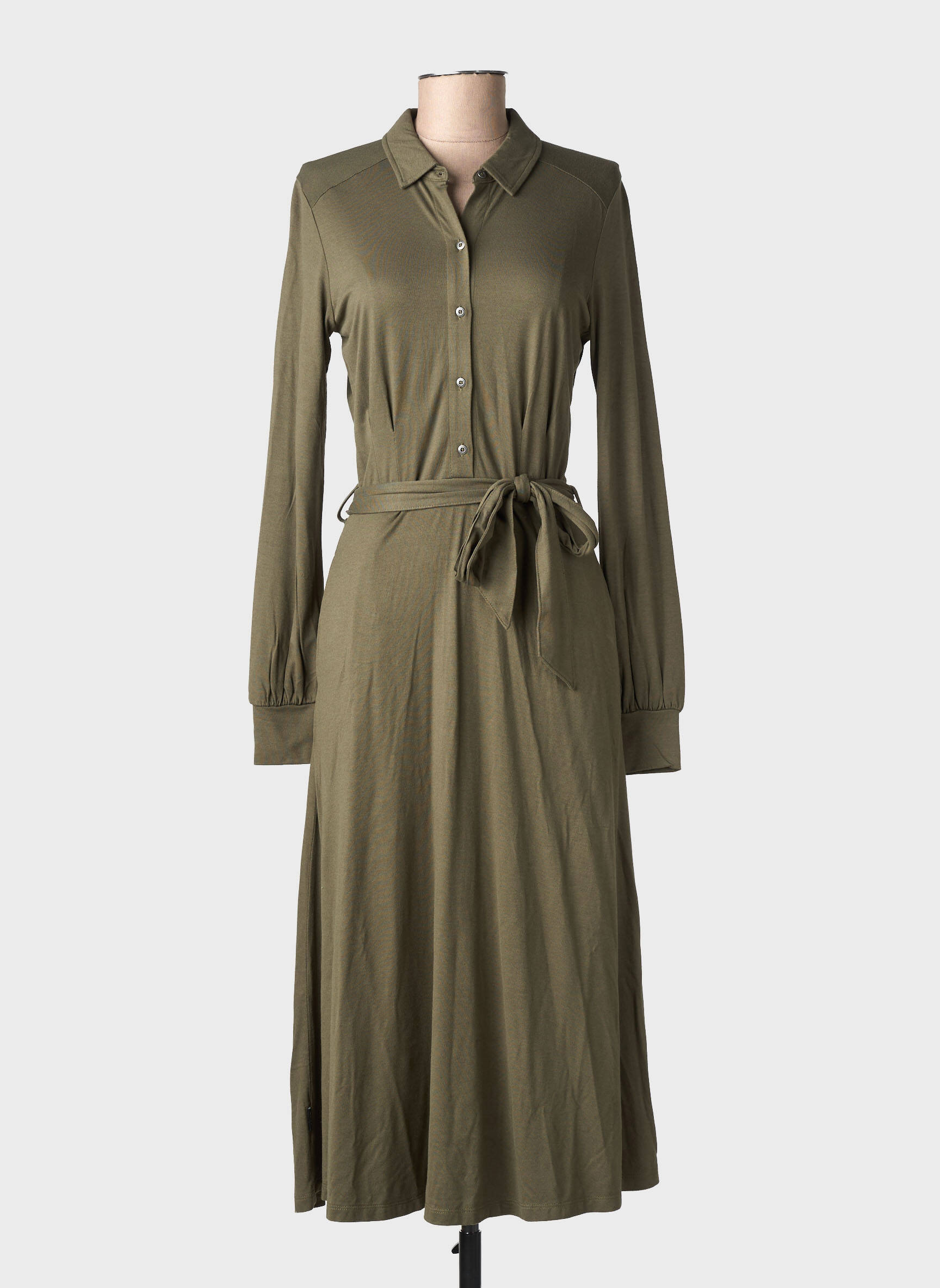 Robe mi-longue manches longues manches longues vert RAGWEAR femme
