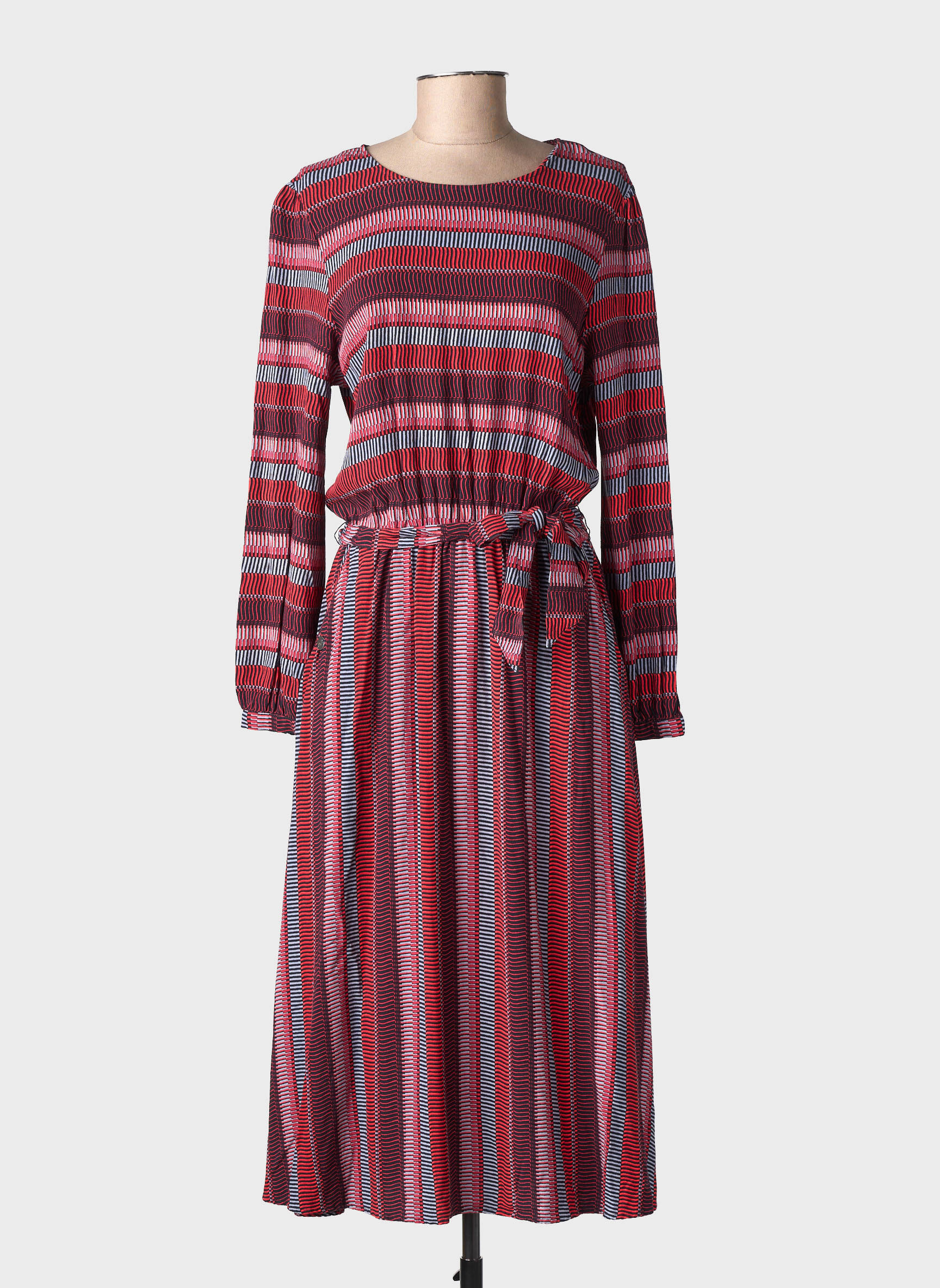Robe longue imprimé fantaisie manches longues rouge RAGWEAR femme