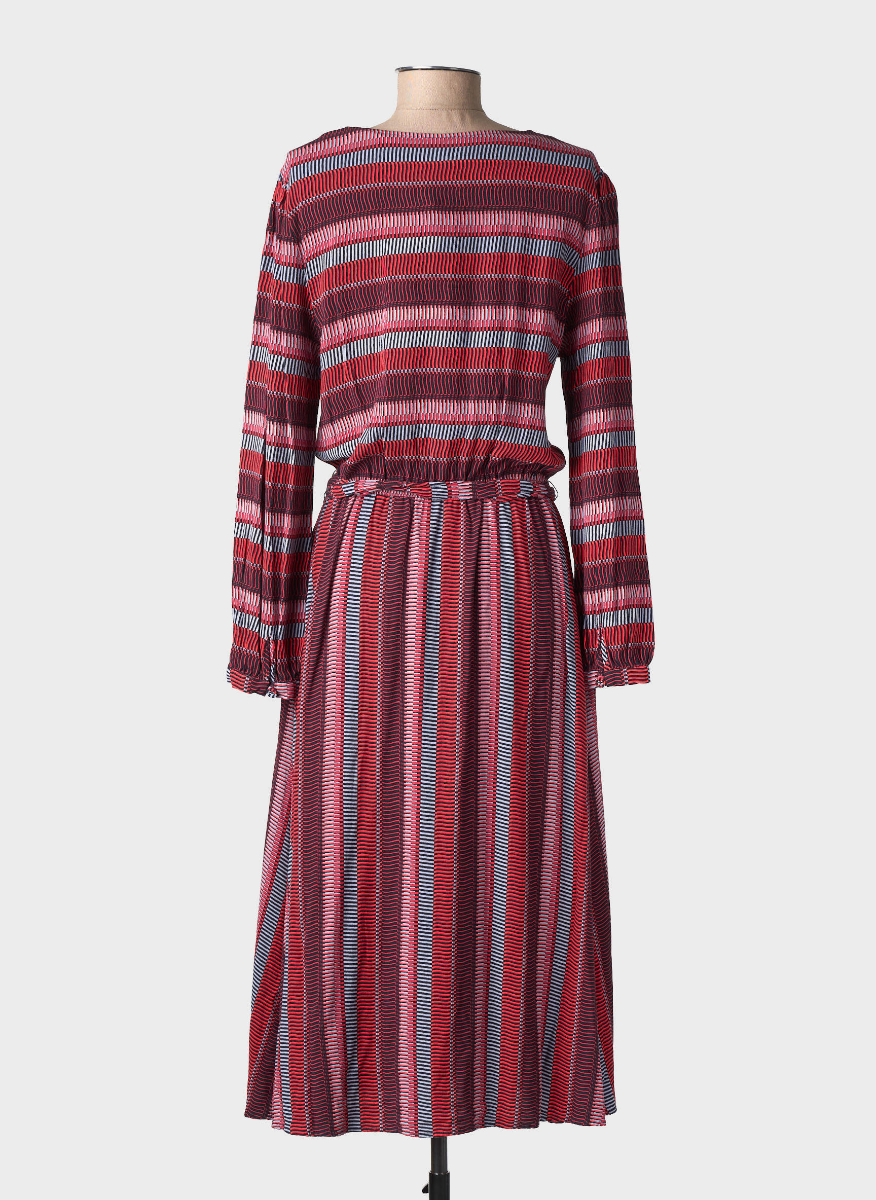 Robe longue imprimé fantaisie manches longues rouge RAGWEAR femme