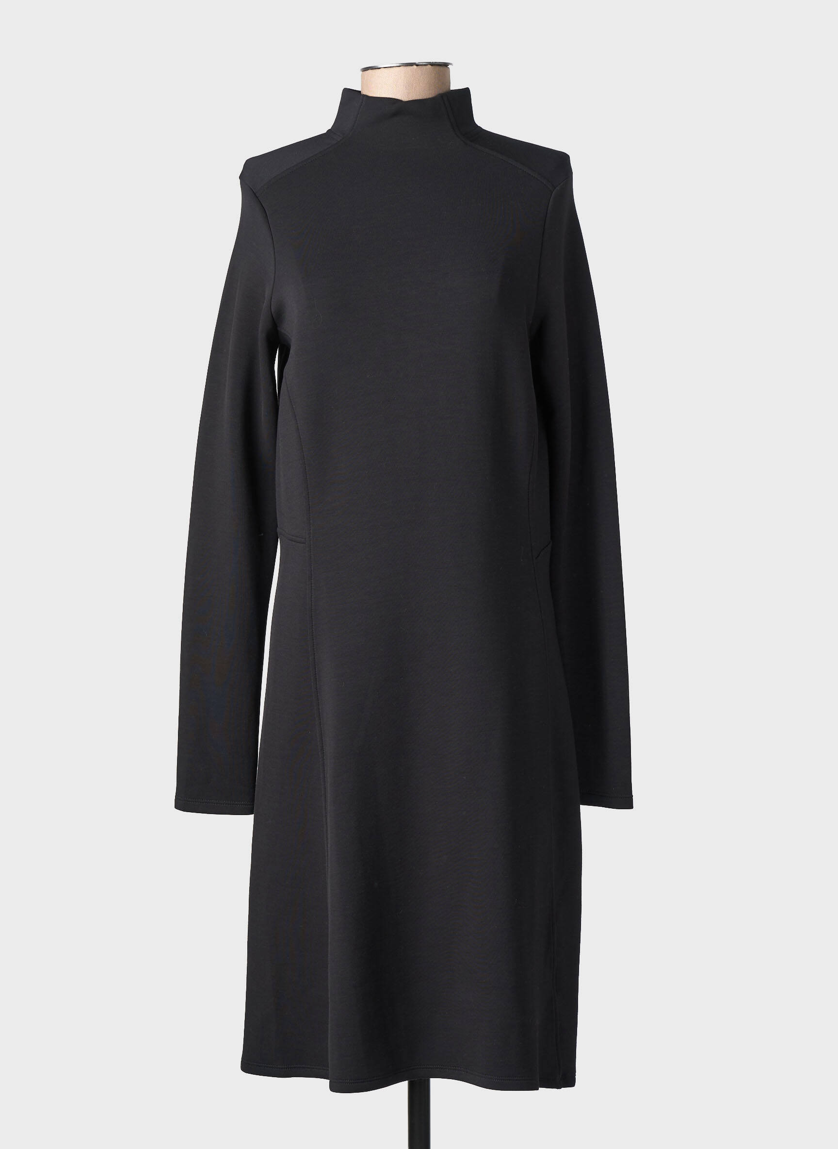 Robe mi-longue manches longues manches longues noir RAGWEAR femme