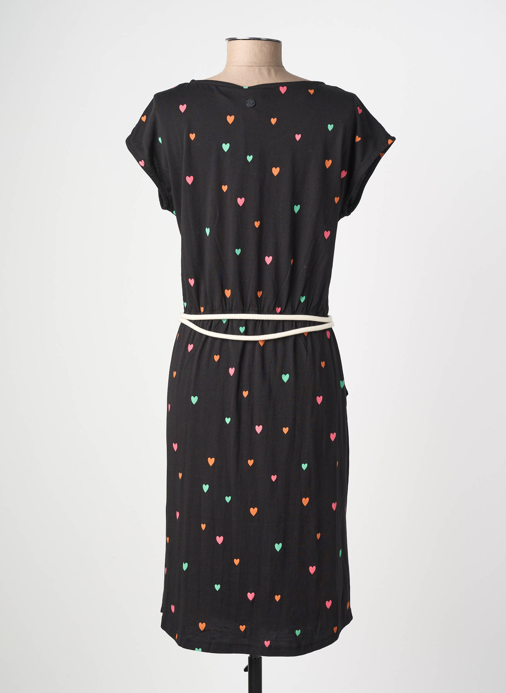 Robe mi-longue manches courtes manches courtes noir RAGWEAR femme