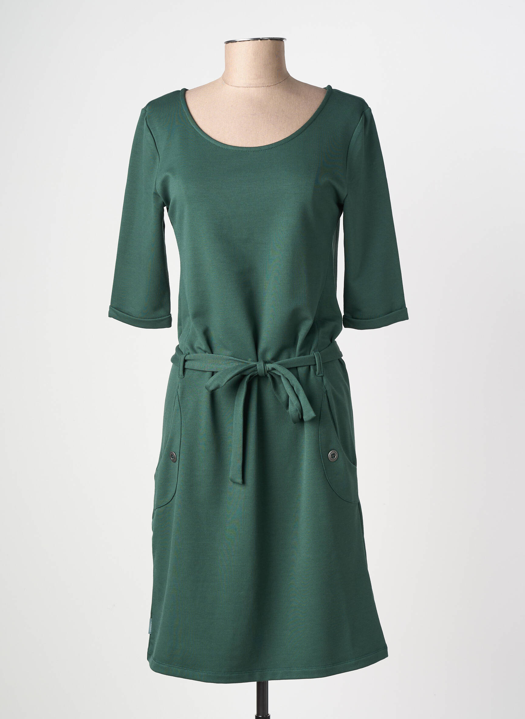 Robe mi-longue manches 3/4 manches 3/4 vert RAGWEAR femme