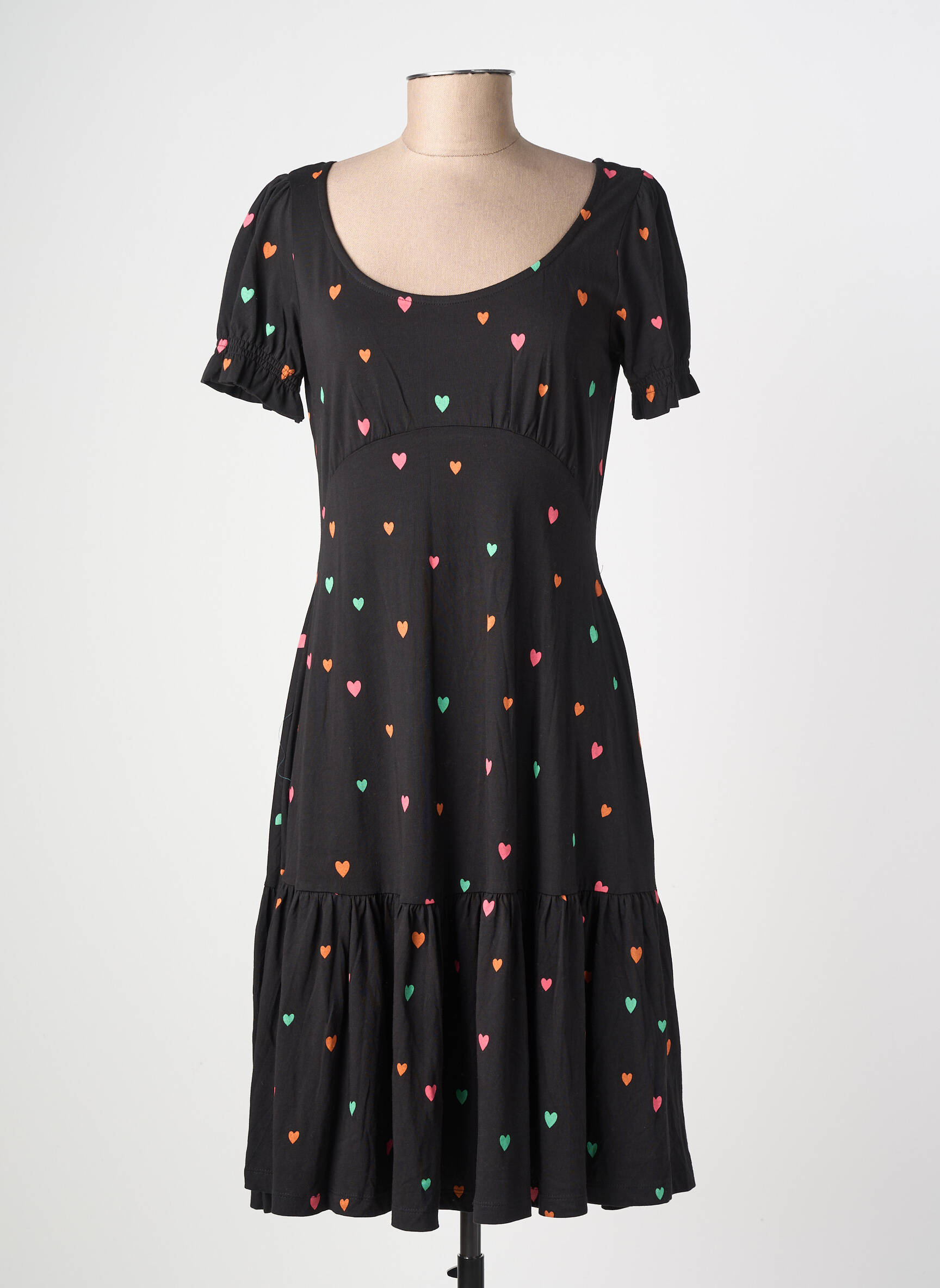 Robe mi-longue manches courtes manches courtes noir RAGWEAR femme
