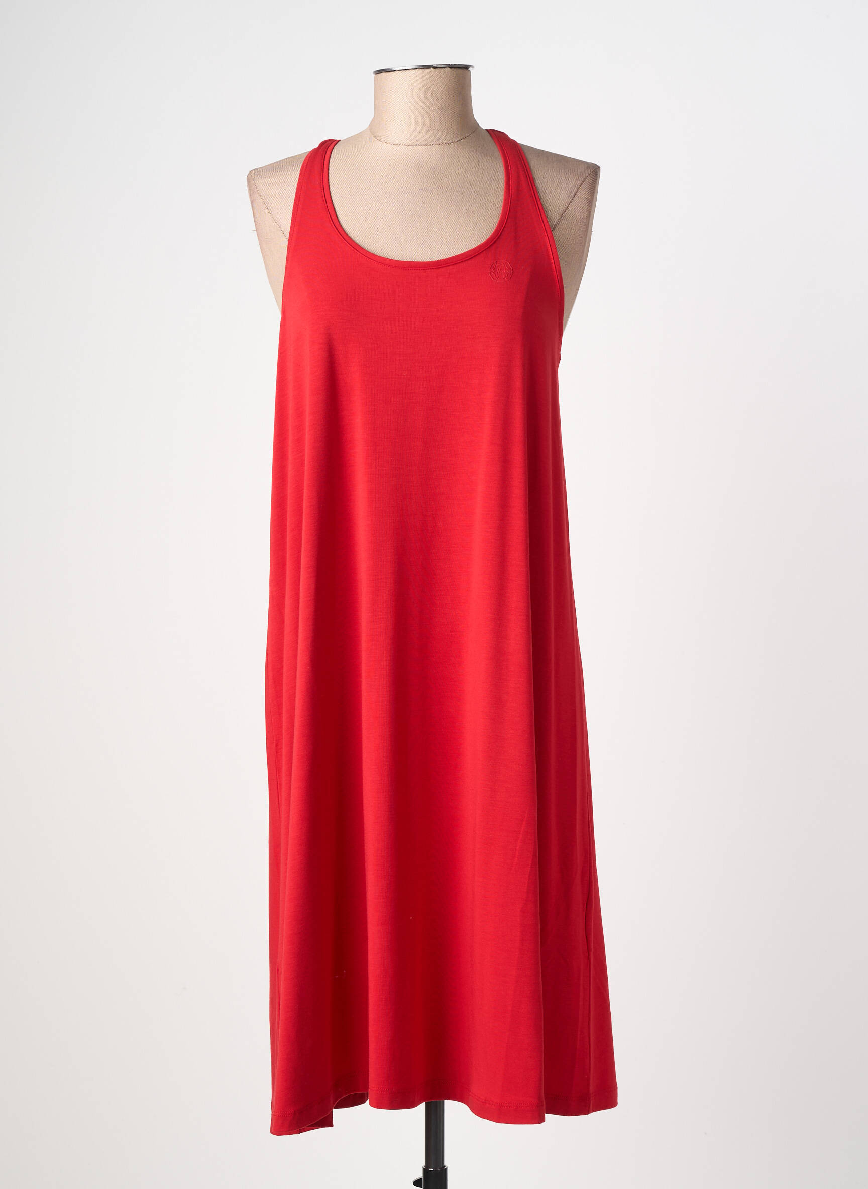 Robe mi-longue col rond fines bretelles rouge RAGWEAR femme
