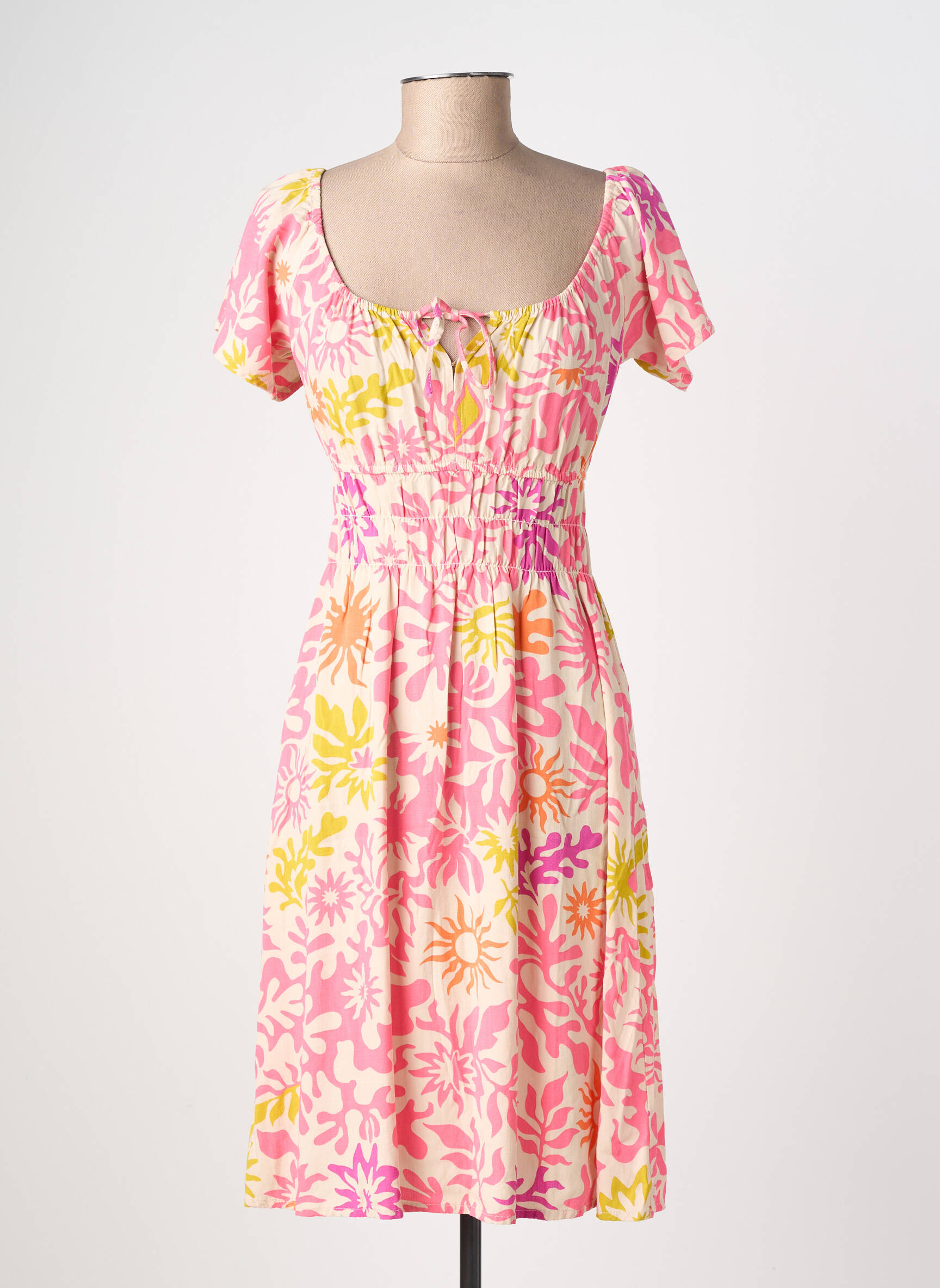 Robe courte manches courtes manches courtes rose RAGWEAR femme