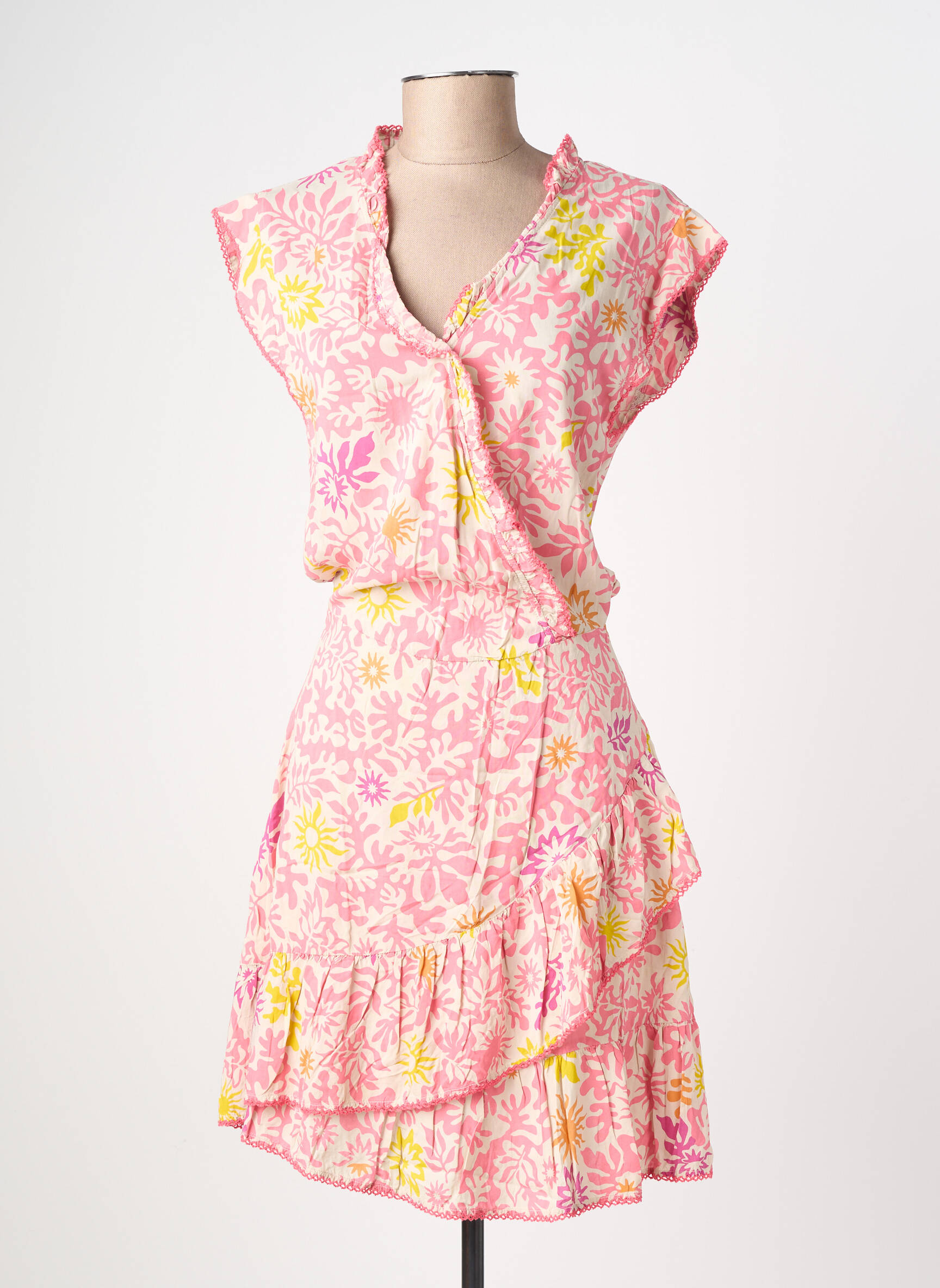 Robe courte manches courtes manches courtes rose RAGWEAR femme