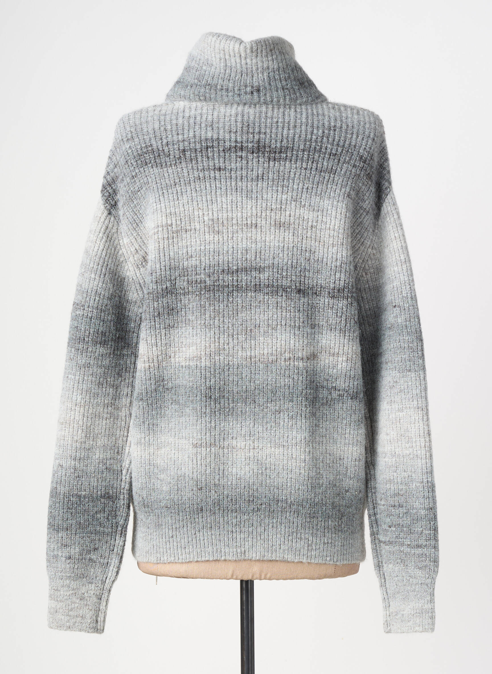 Pull col roulé tissage chiné manches longues gris RAGWEAR femme