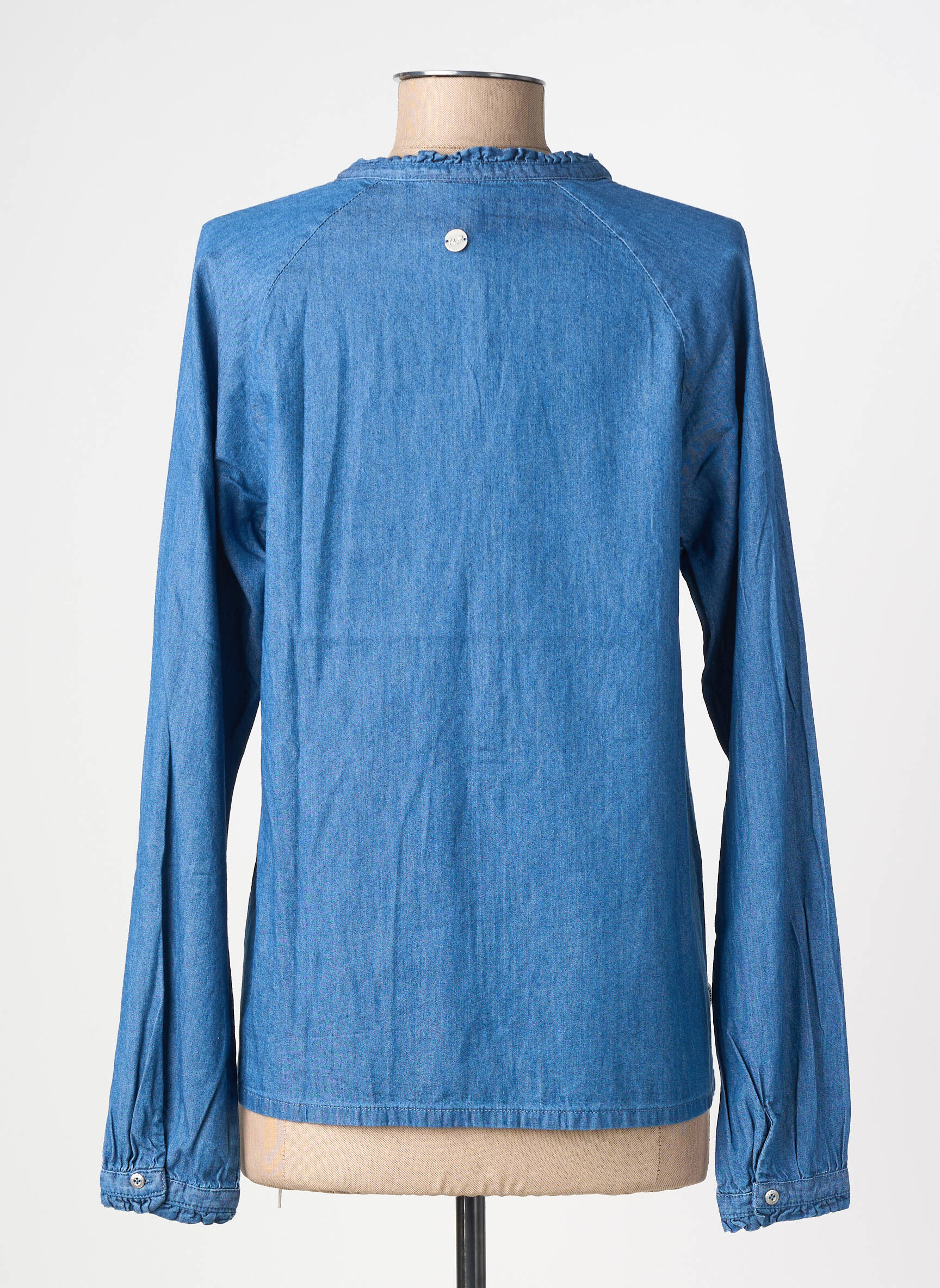 Chemisier coupe cintrée manches longues bleu RAGWEAR femme