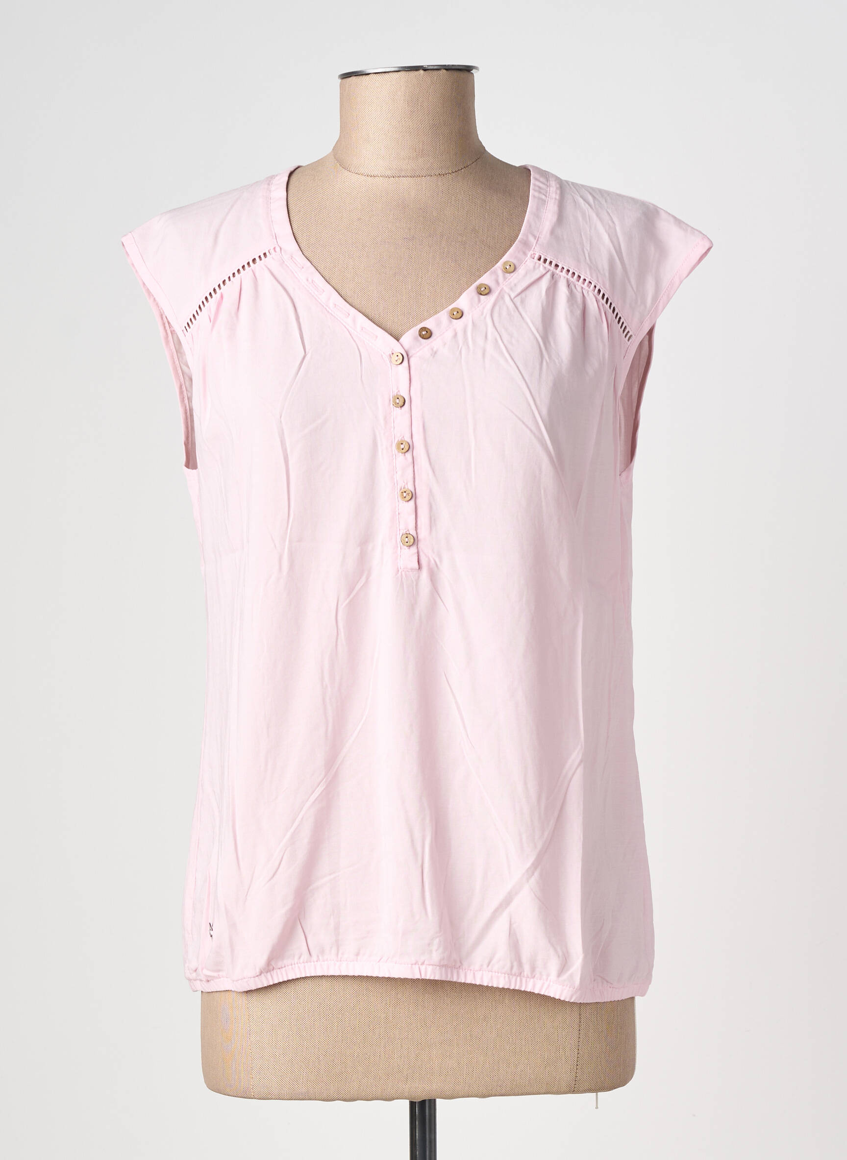 Blouse col v sans manche rose RAGWEAR femme