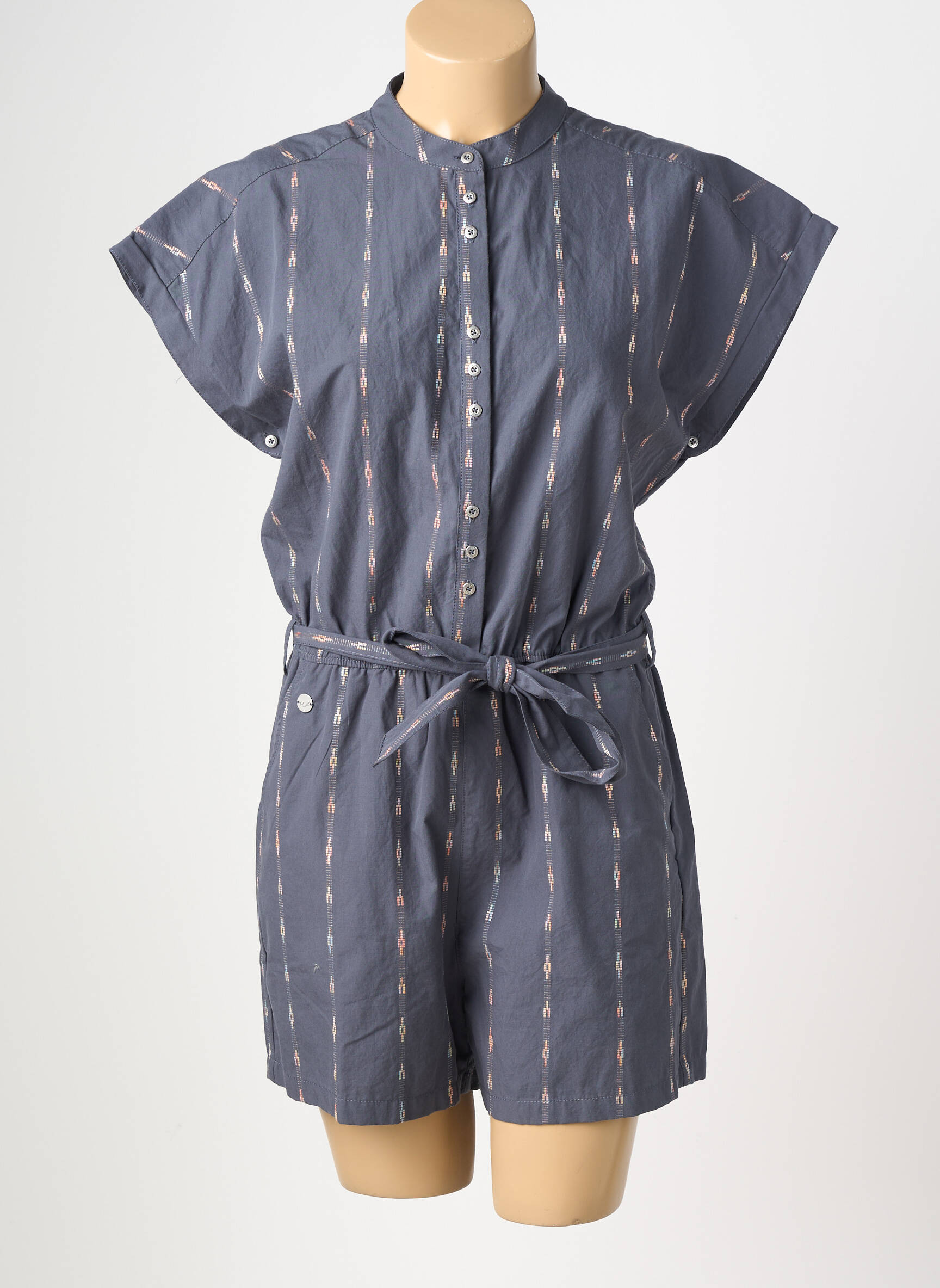 Combishort fermeture boutonnée sur le devant manches courtes gris RAGWEAR femme