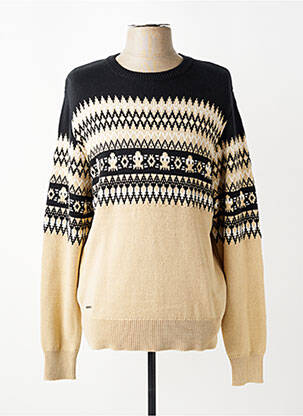 Pull tissage jacquard manches longues beige RAGWEAR homme