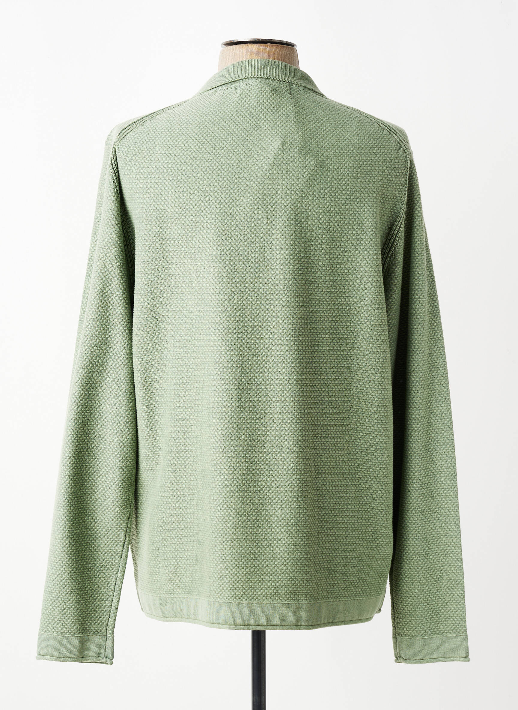 Pull col polo manches longues vert RAGWEAR homme