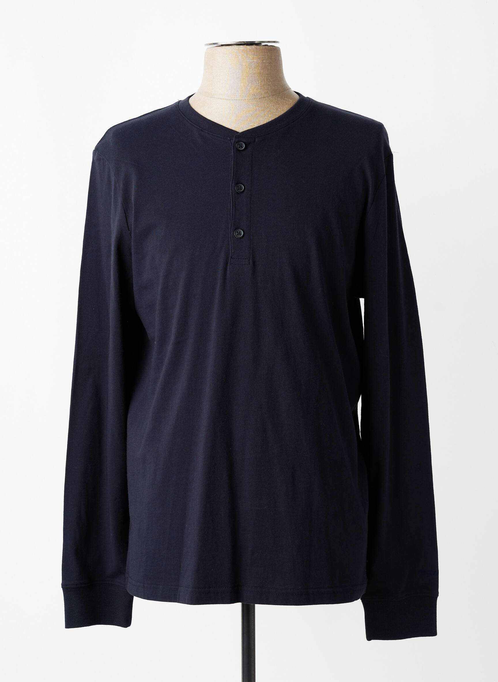 T-shirt col tunisien manches longues noir RAGWEAR homme