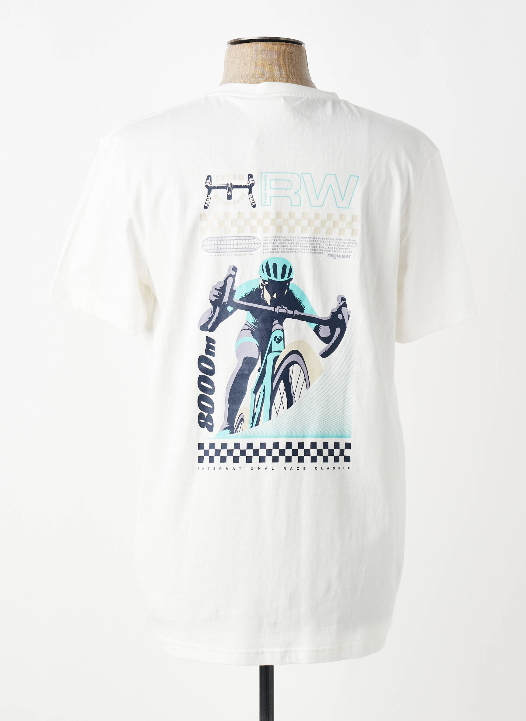 T-shirt coupe cintrée manches courtes blanc RAGWEAR homme