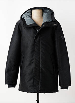 Parka poignets bords-côtes a capuche noir RAGWEAR homme