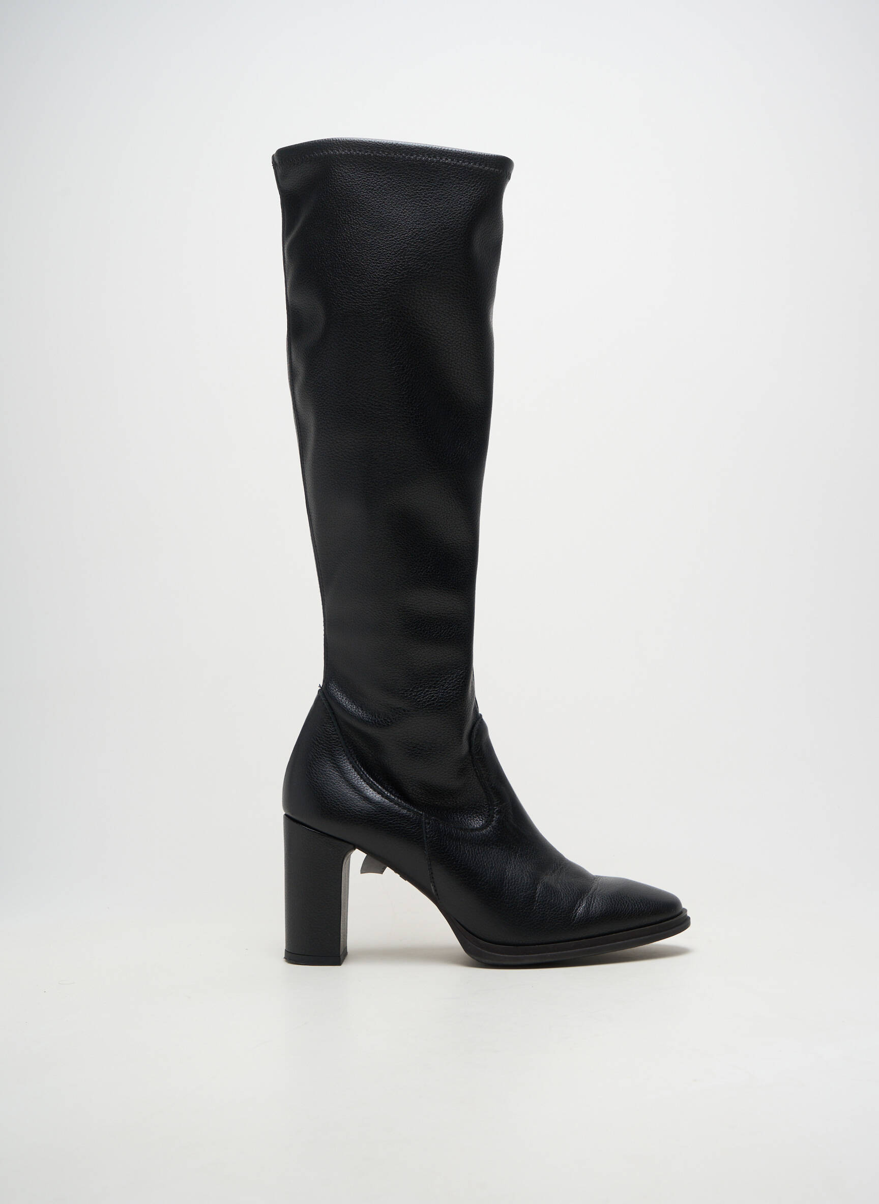 Bottes matière lisse talon de 7 à 9cm noir WONDERS femme