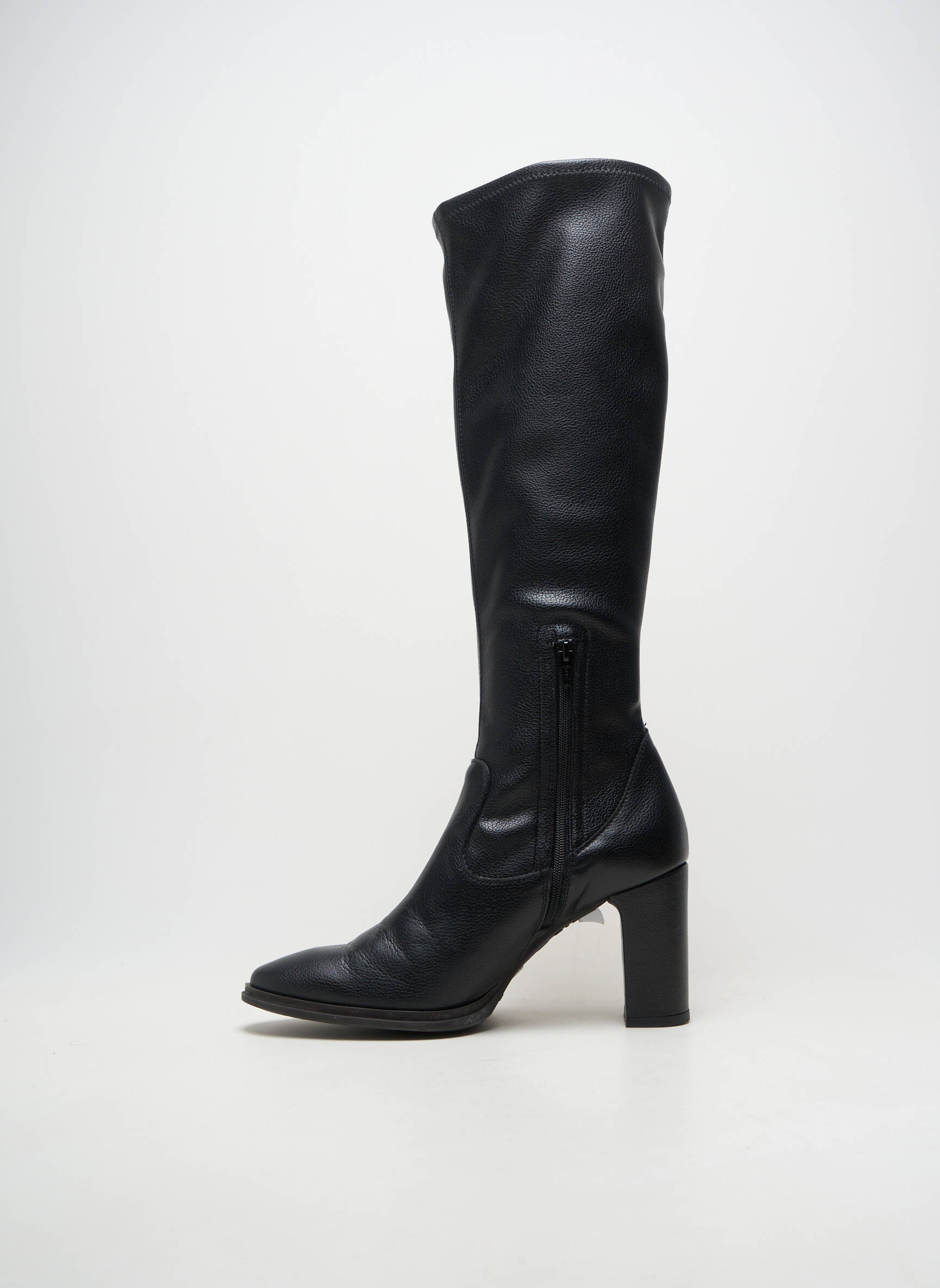 Bottes matière lisse talon de 7 à 9cm noir WONDERS femme