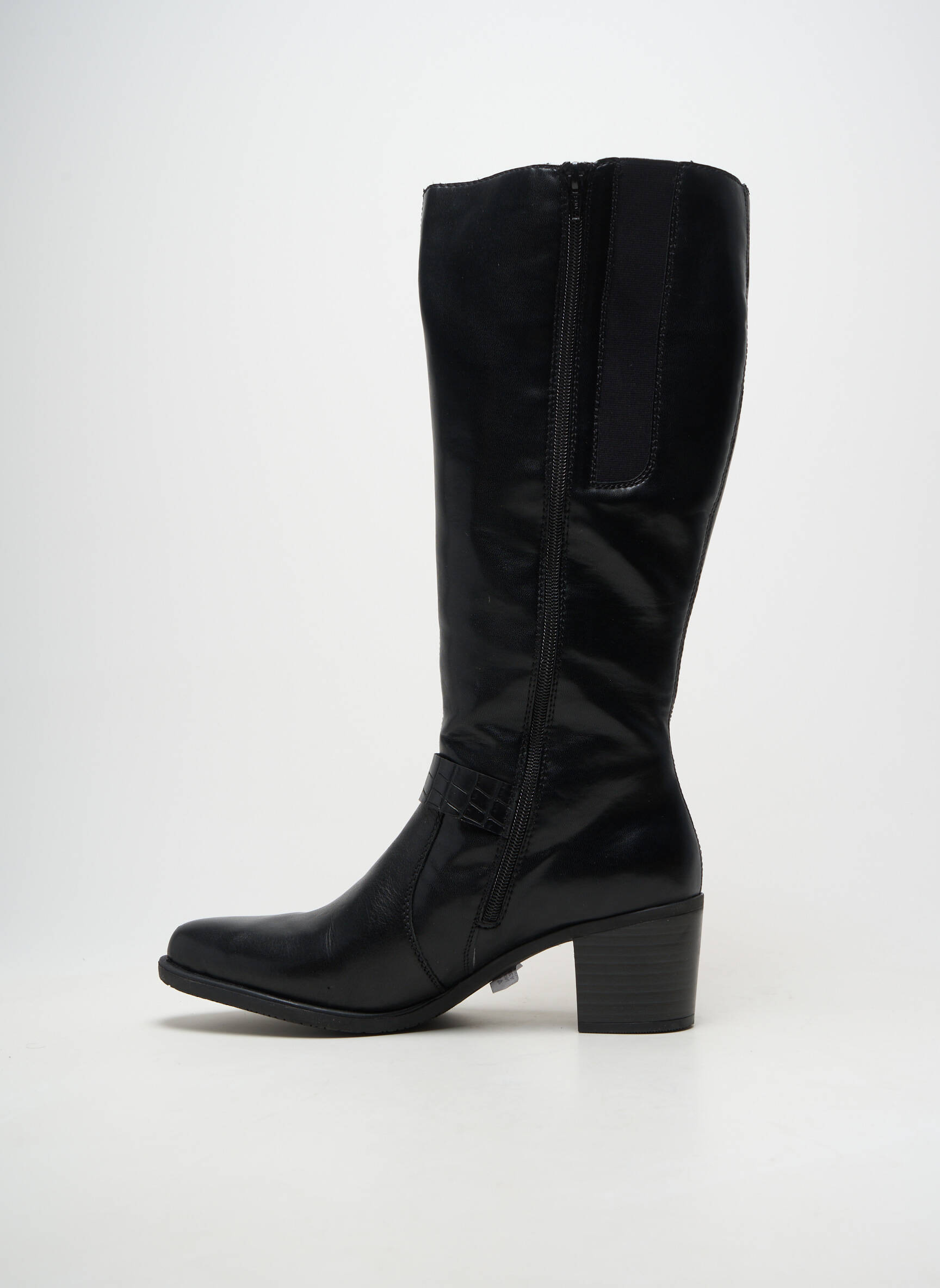 Bottes matière lisse talon de 4 à 6cm noir RIEKER femme