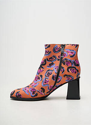 Bottines/boots matière lisse talon de 7 à 9cm orange AZUREE femme