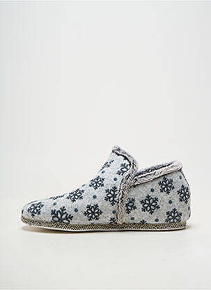 Chaussons/pantoufles bout rond talon plat jusqu'à 3cm gris FARGEOT femme