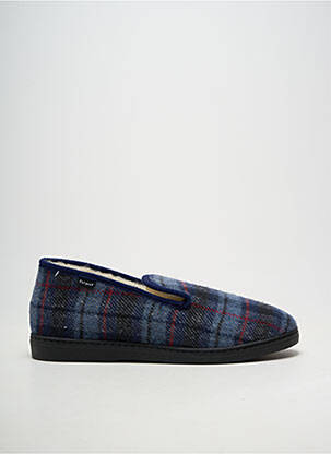 Chaussons/pantoufles bout rond bout rond bleu FARGEOT homme