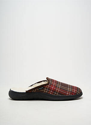 Chaussons/pantoufles bout rond bout rond rouge FARGEOT homme