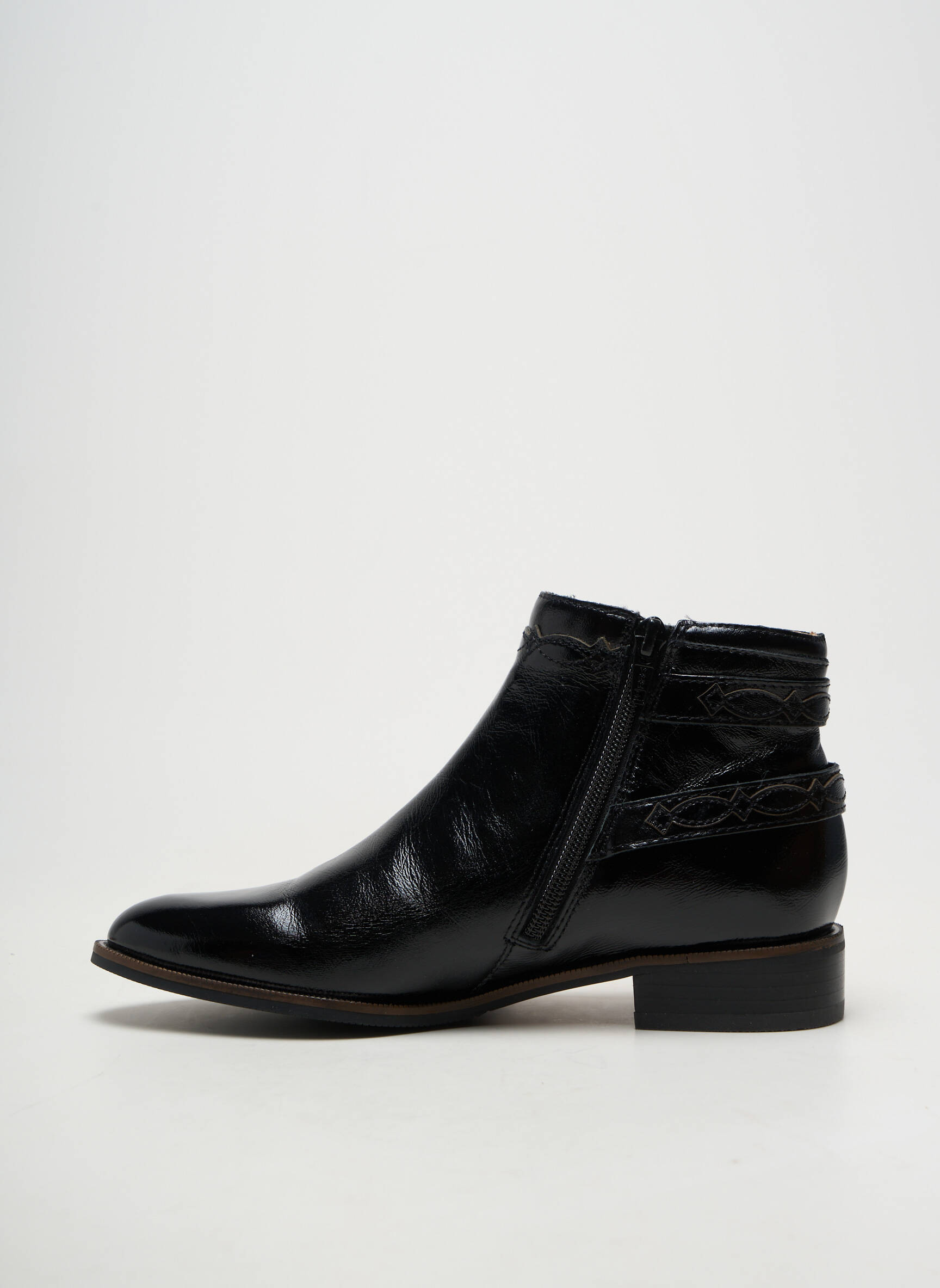 Bottines/boots matière lisse talon plat jusqu'à 3cm noir MAM'ZELLE femme