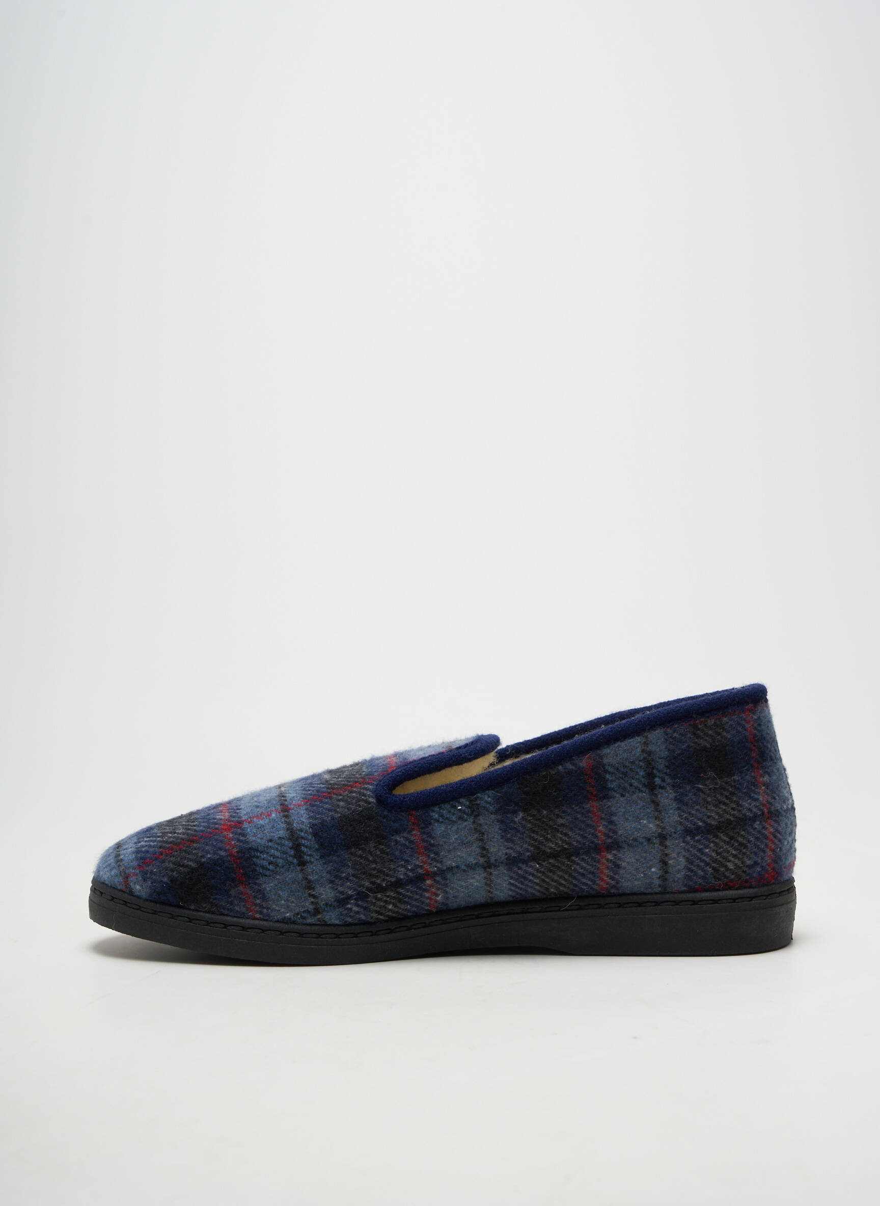 Chaussons/pantoufles bout rond bout rond bleu FARGEOT homme