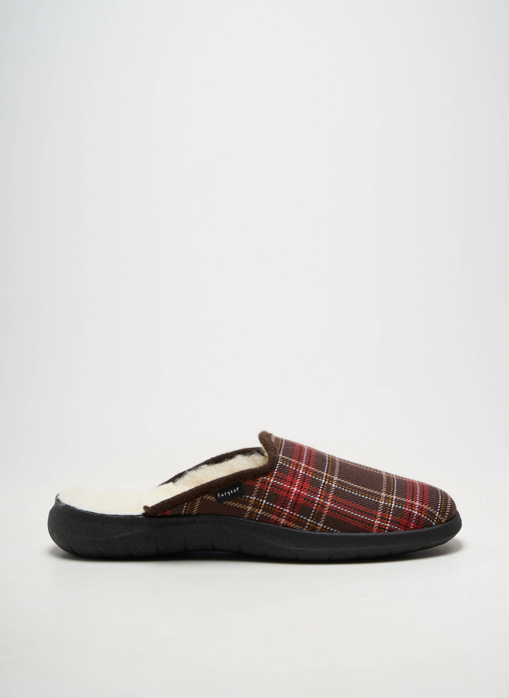 Chaussons/pantoufles bout rond bout rond rouge FARGEOT homme
