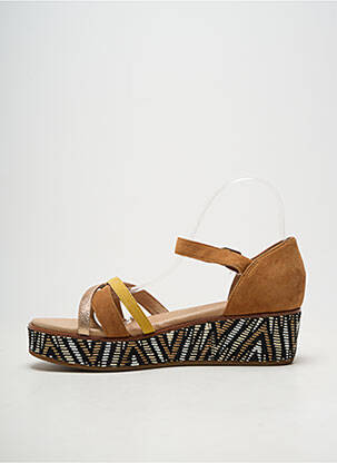 Sandales/nu pieds semi compensé talon de 4 à 6cm marron FUGITIVE BY FRANCESCO ROSSI femme