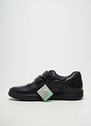 Baskets matière lisse bout rond noir MEPHISTO homme