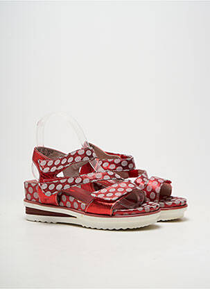 Sandales/nu pieds semi compensé talon de 4 à 6cm rouge LAURA VITA femme