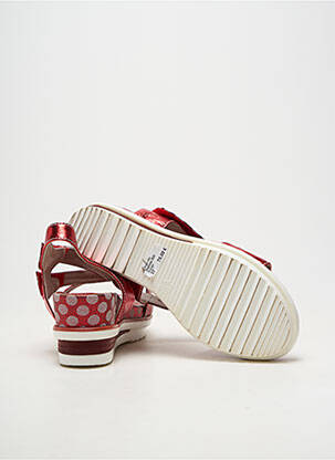 Sandales/nu pieds semi compensé talon de 4 à 6cm rouge LAURA VITA femme
