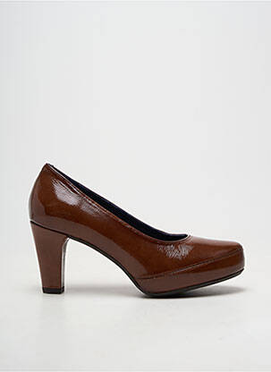 Escarpins matière lisse talon de 7 à 9cm marron FLUCHOS femme