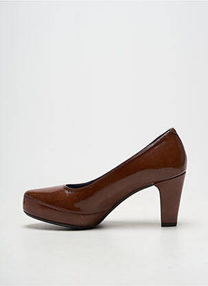 Escarpins matière lisse talon de 7 à 9cm marron FLUCHOS femme