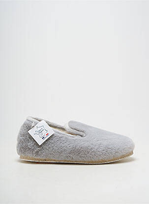 Chaussons/pantoufles bout rond talon plat jusqu'à 3cm gris CHAUSSE MOUTON femme