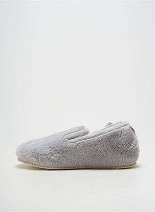 Chaussons/pantoufles bout rond talon plat jusqu'à 3cm gris CHAUSSE MOUTON femme