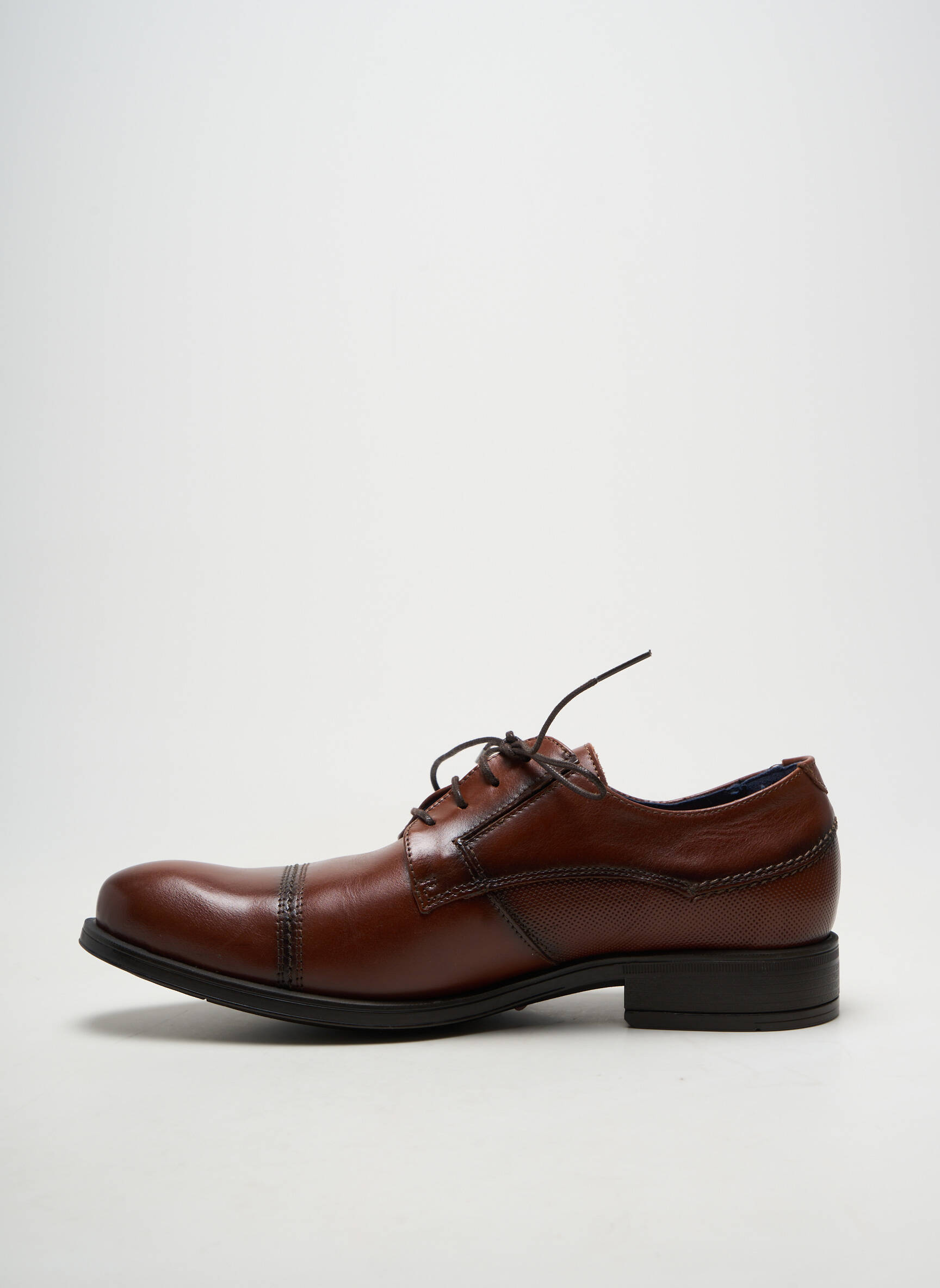 Derbies matière lisse talon bas marron FLUCHOS homme