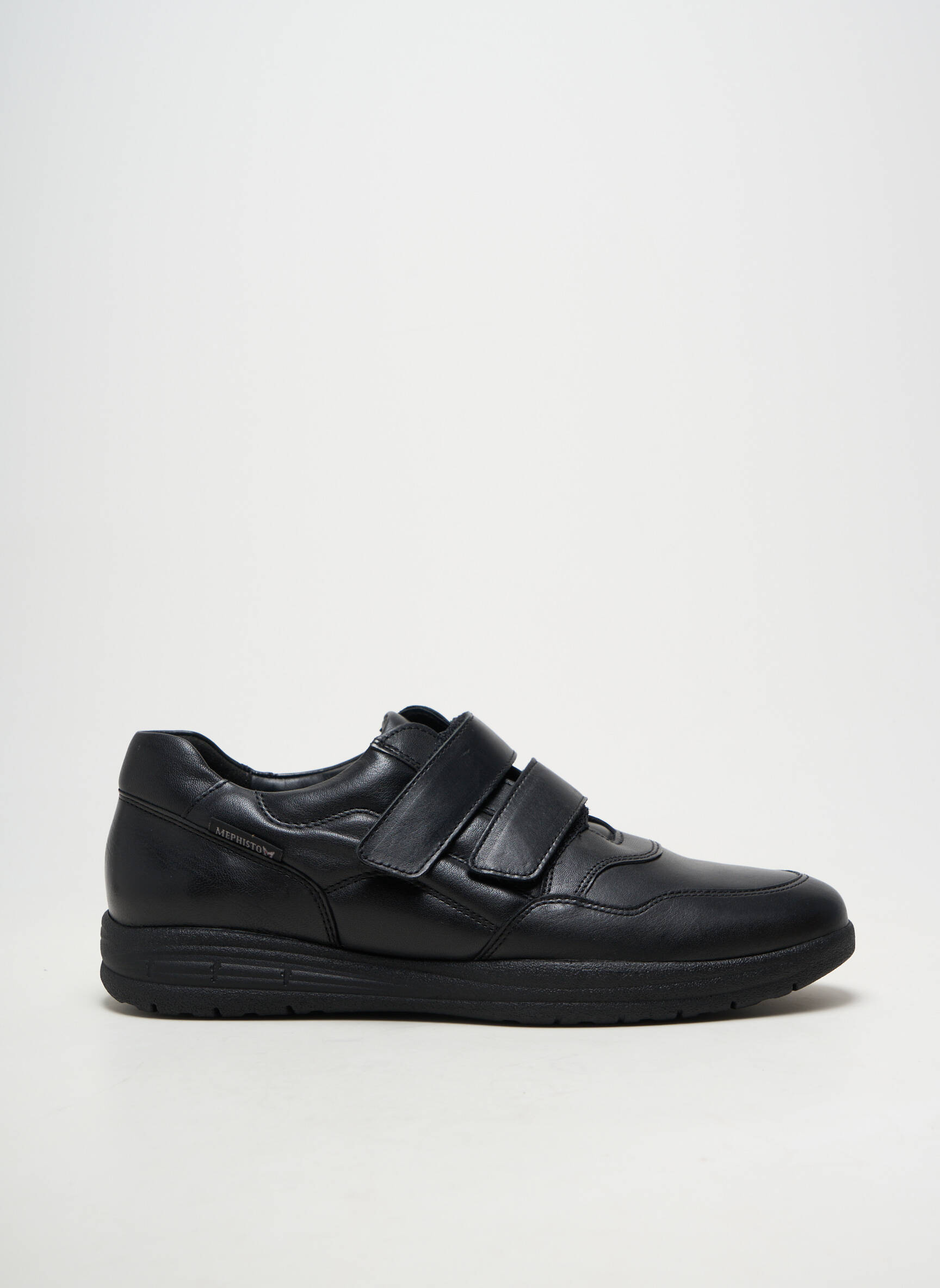 Baskets matière lisse bout rond noir MEPHISTO homme