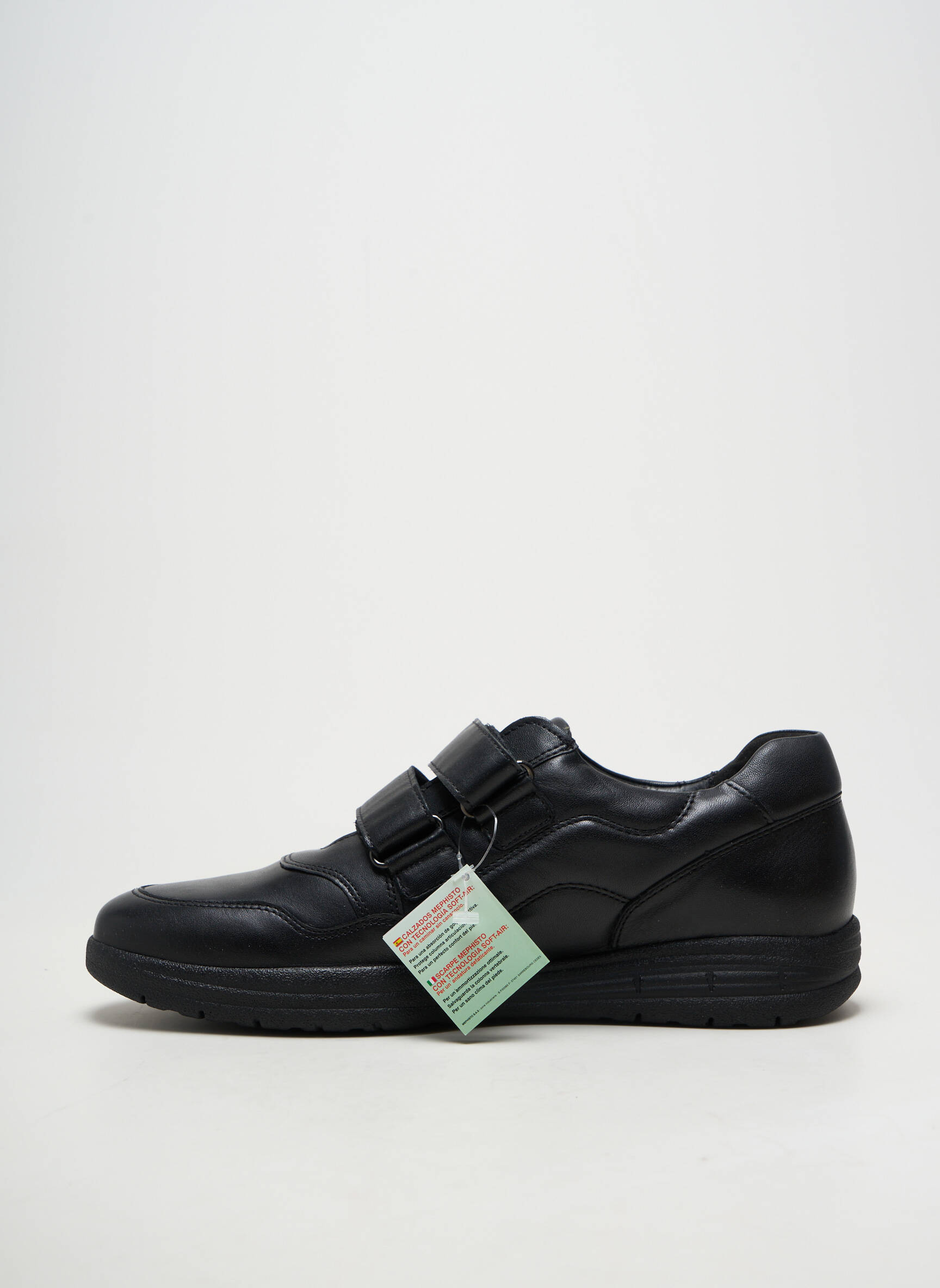 Baskets matière lisse bout rond noir MEPHISTO homme
