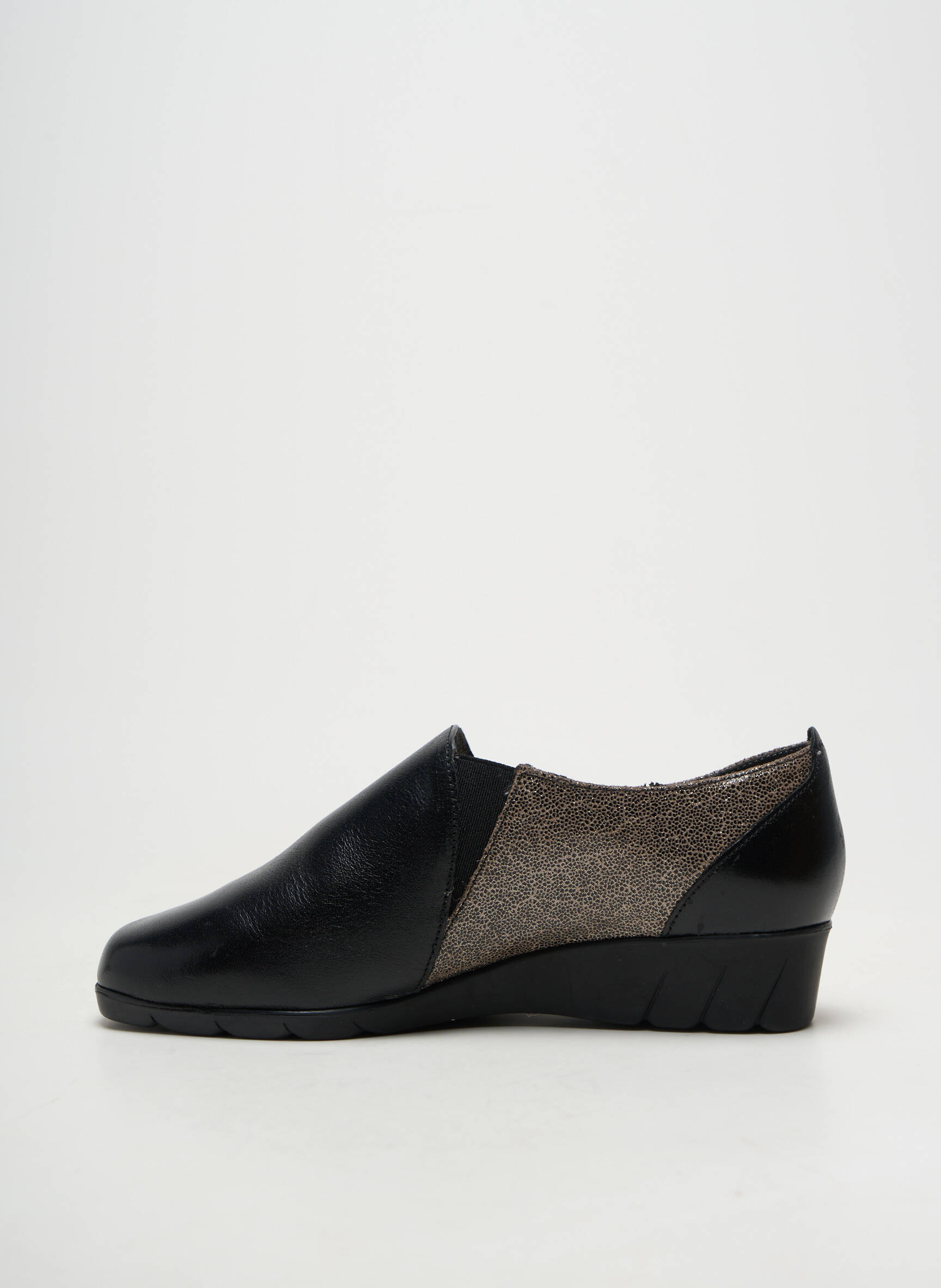 Chaussures de confort semi compensé talon plat jusqu'à 3cm noir PEDI GIRL femme